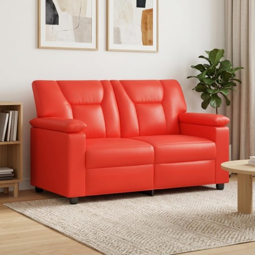 2-personers sofa i rød kunstlæder - 151 x 85 x 93 cm