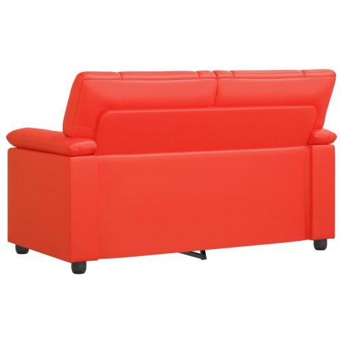 2-personers sofa i rød kunstlæder - 151 x 85 x 93 cm