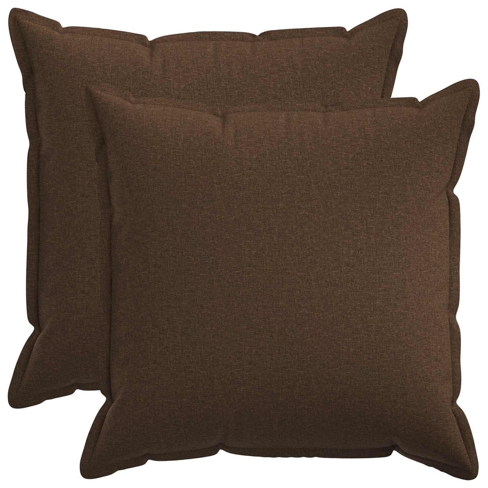Pyntepuder HOUTEN 2 stk. i brun faux linned - 65 x 65 cm