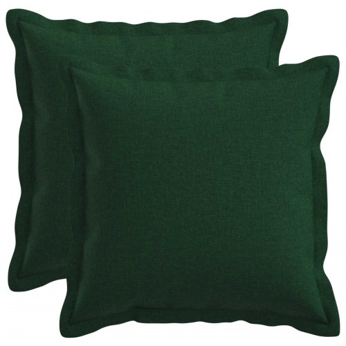 Pudebetræk HOUTEN 2 stk. mørkegrøn 30 x 30 cm - imiteret linned
