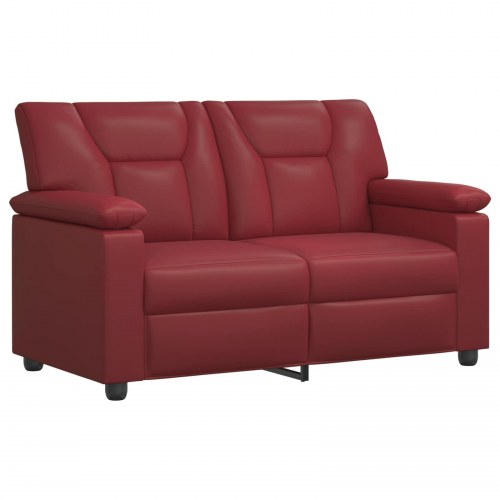 2-personers sofa i kunstlæder - vinrød, 151 x 85 x 93 cm