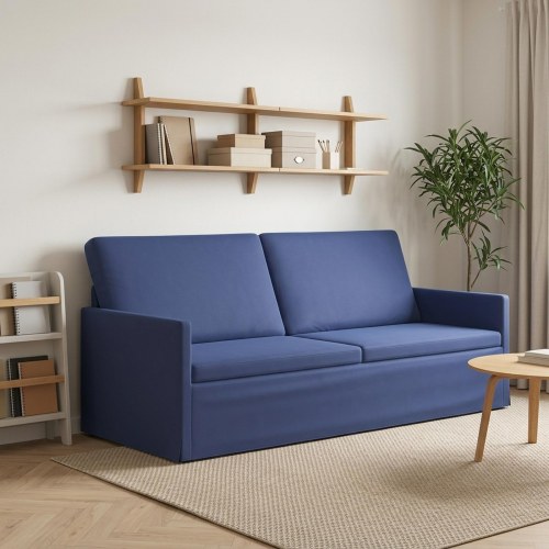 3-personers sofa i velour - Politi blå, 190 x 81 x 82 cm