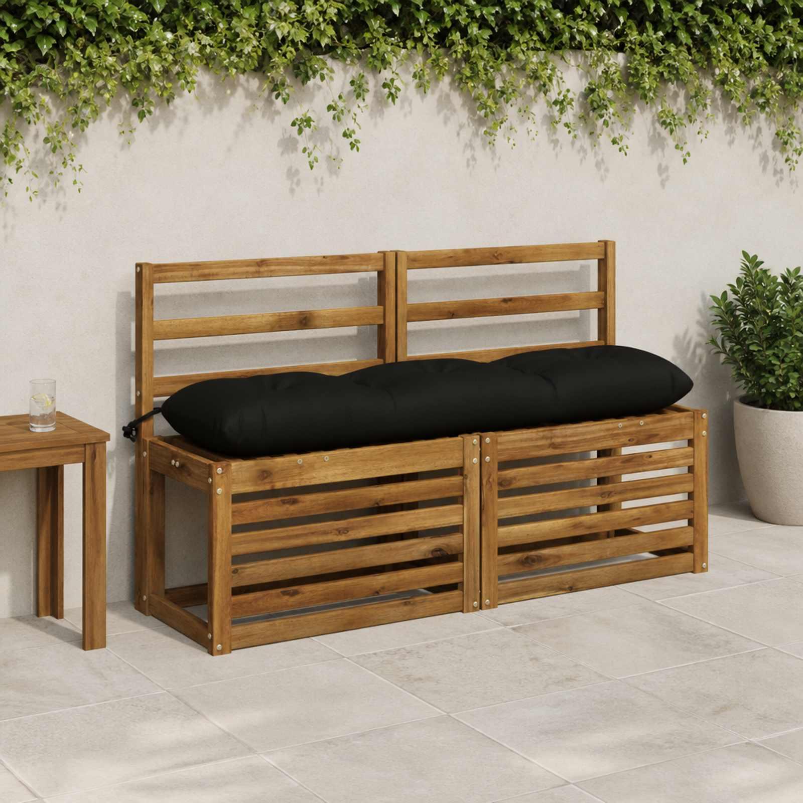 Bænkepuder VIANEN 2 stk. - sort 130 x 30 x 12 cm