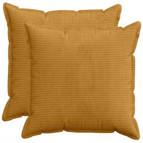 Pudebetræk HOUTEN 2 stk. 55 x 55 cm - gul cordfløjl