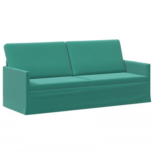 3-personers sofa i turkis velour - 190 x 81 x 82 cm