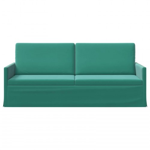 3-personers sofa i turkis velour - 190 x 81 x 82 cm