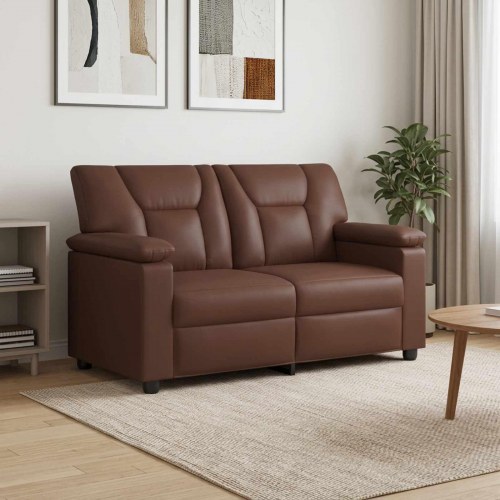 2-personers sofa i kunstlæder - brun 151 x 85 x 93 cm