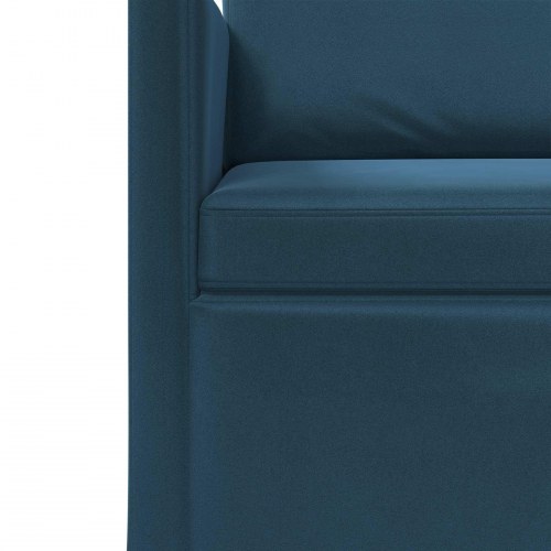 3-personers sofa i blå velour - 190 x 81 x 82 cm