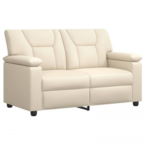 2-personers sofa i cremefarvet kunstlæder - 151 x 85 x 93 cm