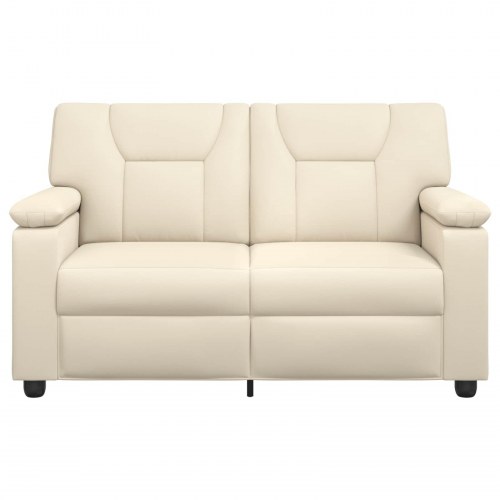 2-personers sofa i cremefarvet kunstlæder - 151 x 85 x 93 cm