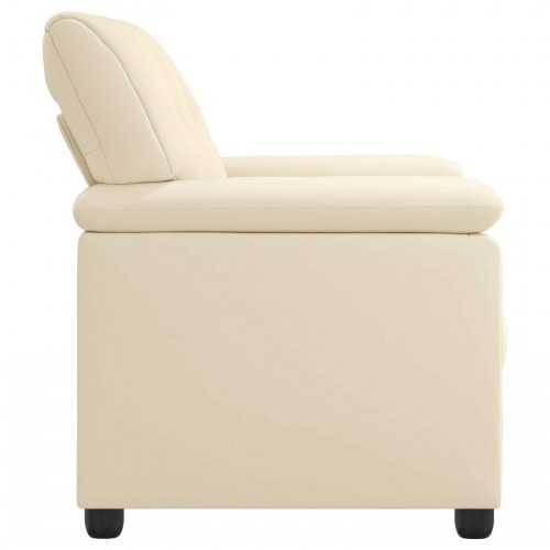 2-personers sofa i cremefarvet kunstlæder - 151 x 85 x 93 cm
