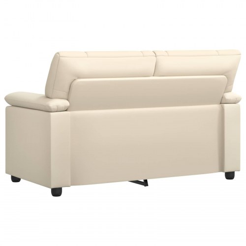 2-personers sofa i cremefarvet kunstlæder - 151 x 85 x 93 cm