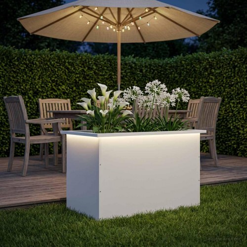 Plantekasse med LED - hvid 50 x 80 x 48 cm