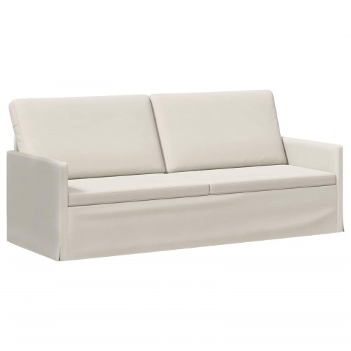 3-personers sofa i velour - cremefarvet 190 x 81 x 82 cm