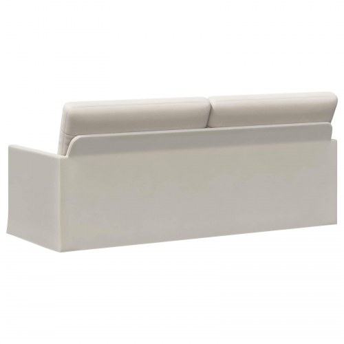 3-personers sofa i velour - cremefarvet 190 x 81 x 82 cm