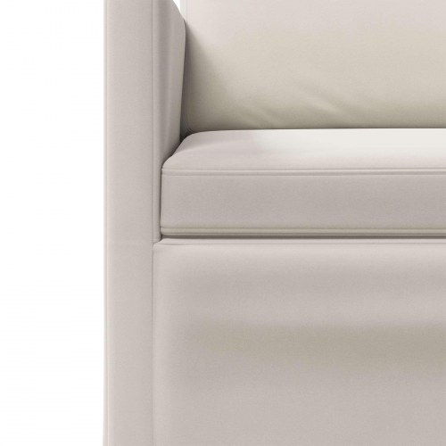 3-personers sofa i velour - cremefarvet 190 x 81 x 82 cm
