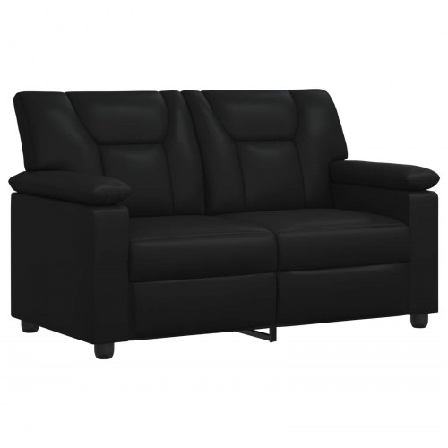 2-personers sofa i sort kunstlæder - 151 x 85 x 93 cm