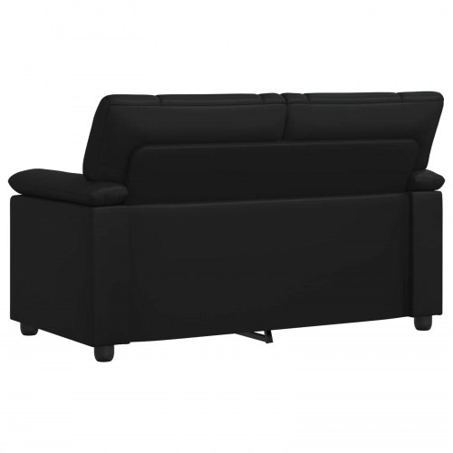 2-personers sofa i sort kunstlæder - 151 x 85 x 93 cm