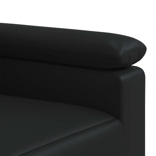 2-personers sofa i sort kunstlæder - 151 x 85 x 93 cm