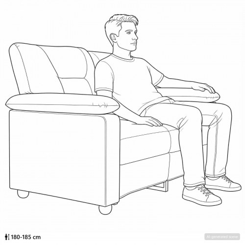 2-personers sofa i sort kunstlæder - 151 x 85 x 93 cm