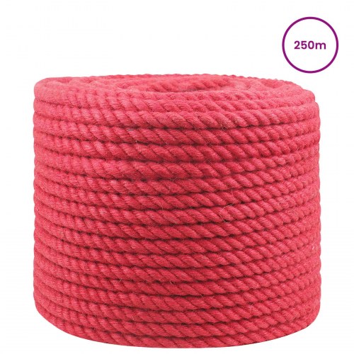 Jutereb 14 mm - rød, 100% tossa jute