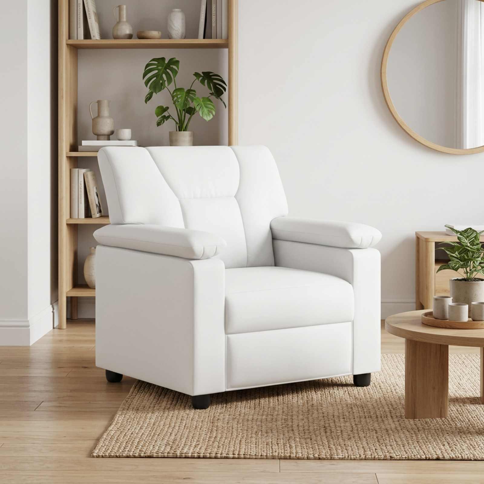 1-personers sofa i kunstlæder - hvid
