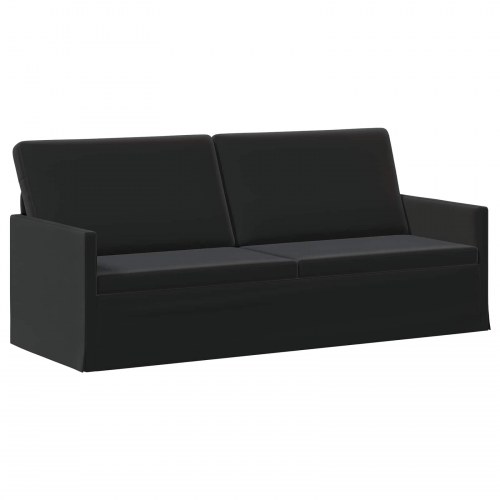 3-personers sofa i sort velour - 190 x 81 x 82 cm