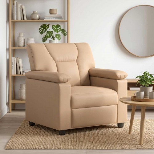 1-personers sofa i kunstlæder - cappuccino, 91 x 85 x 93 cm