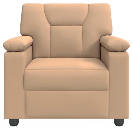 1-personers sofa i kunstlæder - cappuccino, 91 x 85 x 93 cm