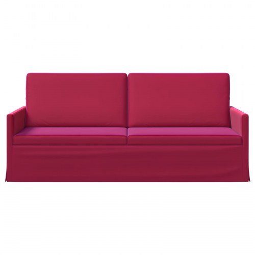 3-personers sofa i velour - vinrød 190 x 81 x 82 cm