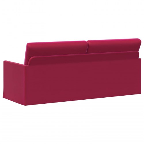 3-personers sofa i velour - vinrød 190 x 81 x 82 cm