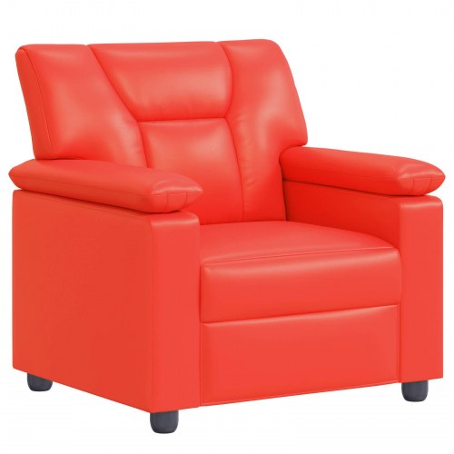 1-personers sofa i kunstlæder - rød, 91 x 85 x 93 cm