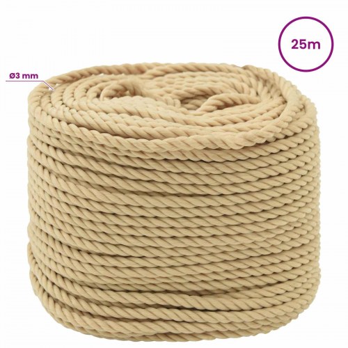 Universaltov 3 mm 25 m naturfarvet PP