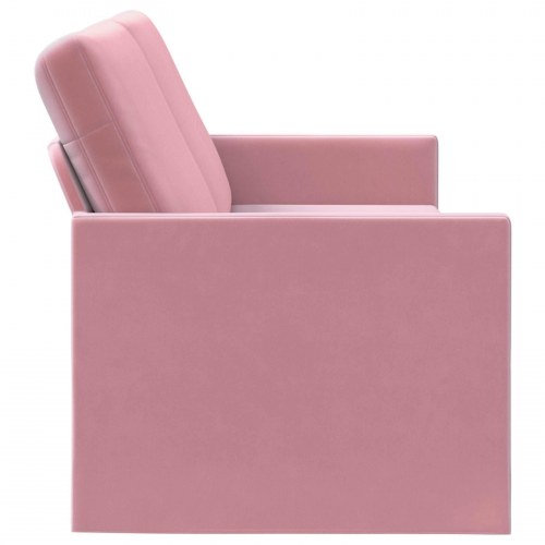 3-personers sofa i velour - lyserød, 190 x 81 x 82 cm