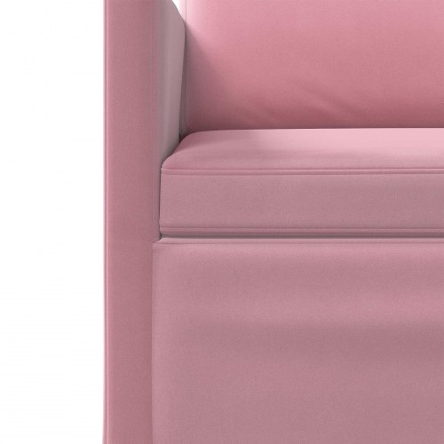 3-personers sofa i velour - lyserød, 190 x 81 x 82 cm