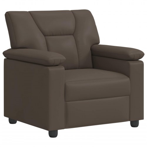 1-personers sofa - grå kunstlæder, 91 x 85 x 93 cm