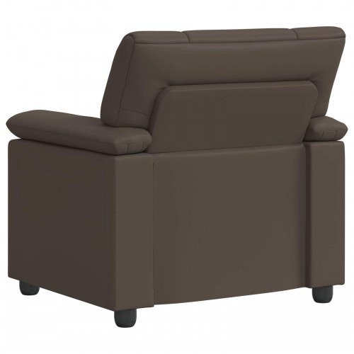 1-personers sofa - grå kunstlæder, 91 x 85 x 93 cm