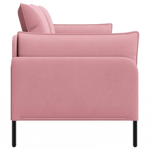 2-personers sofa i lyserød fløjl - 188 x 81 x 89 cm