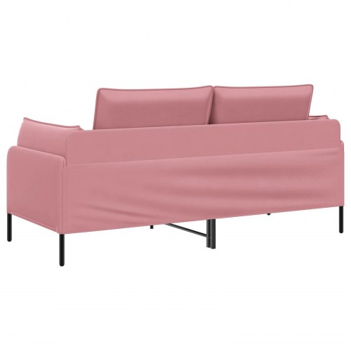 2-personers sofa i lyserød fløjl - 188 x 81 x 89 cm