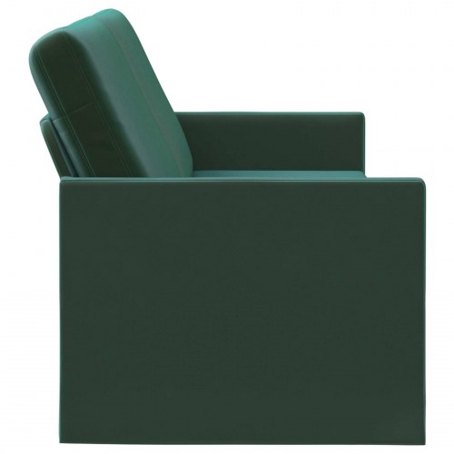3-personers sofa i mørkegrøn velour - 190 x 81 x 82 cm