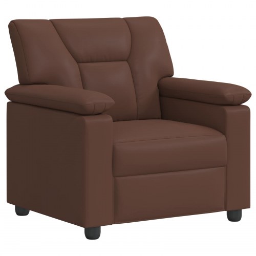 1-personers sofa i brun kunstlæder - 91 x 85 x 93 cm