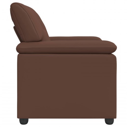 1-personers sofa i brun kunstlæder - 91 x 85 x 93 cm