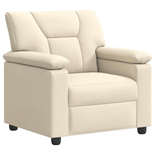 1-personers sofa cremefarvet kunstlæder - 91 x 85 x 93 cm