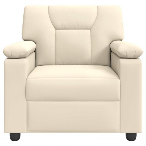 1-personers sofa cremefarvet kunstlæder - 91 x 85 x 93 cm
