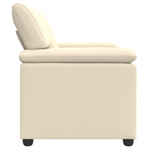 1-personers sofa cremefarvet kunstlæder - 91 x 85 x 93 cm