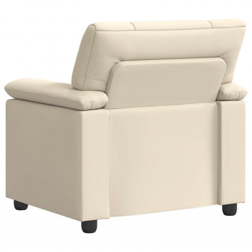 1-personers sofa cremefarvet kunstlæder - 91 x 85 x 93 cm