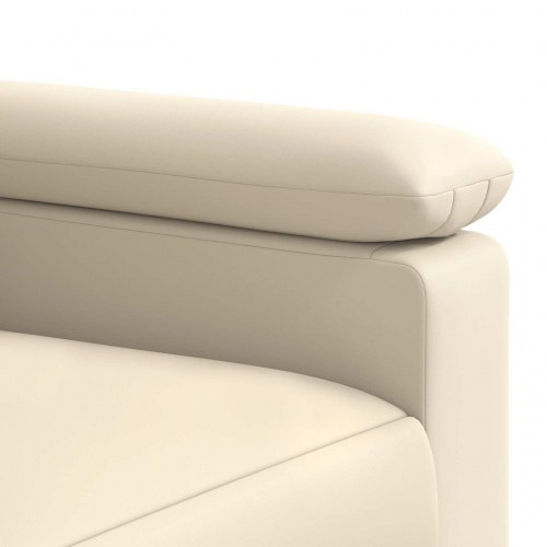 1-personers sofa cremefarvet kunstlæder - 91 x 85 x 93 cm