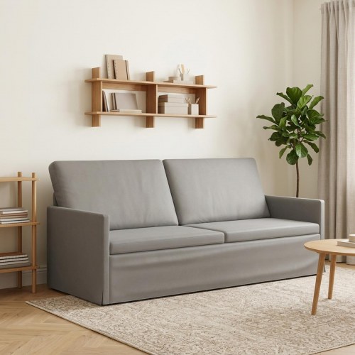 3-personers sofa lysegrå 190 x 81 x 82 cm - velour