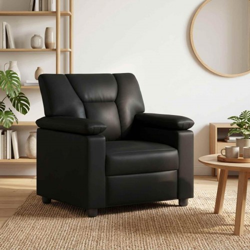 1-personers sofa i kunstlæder - sort 91 x 85 x 93 cm