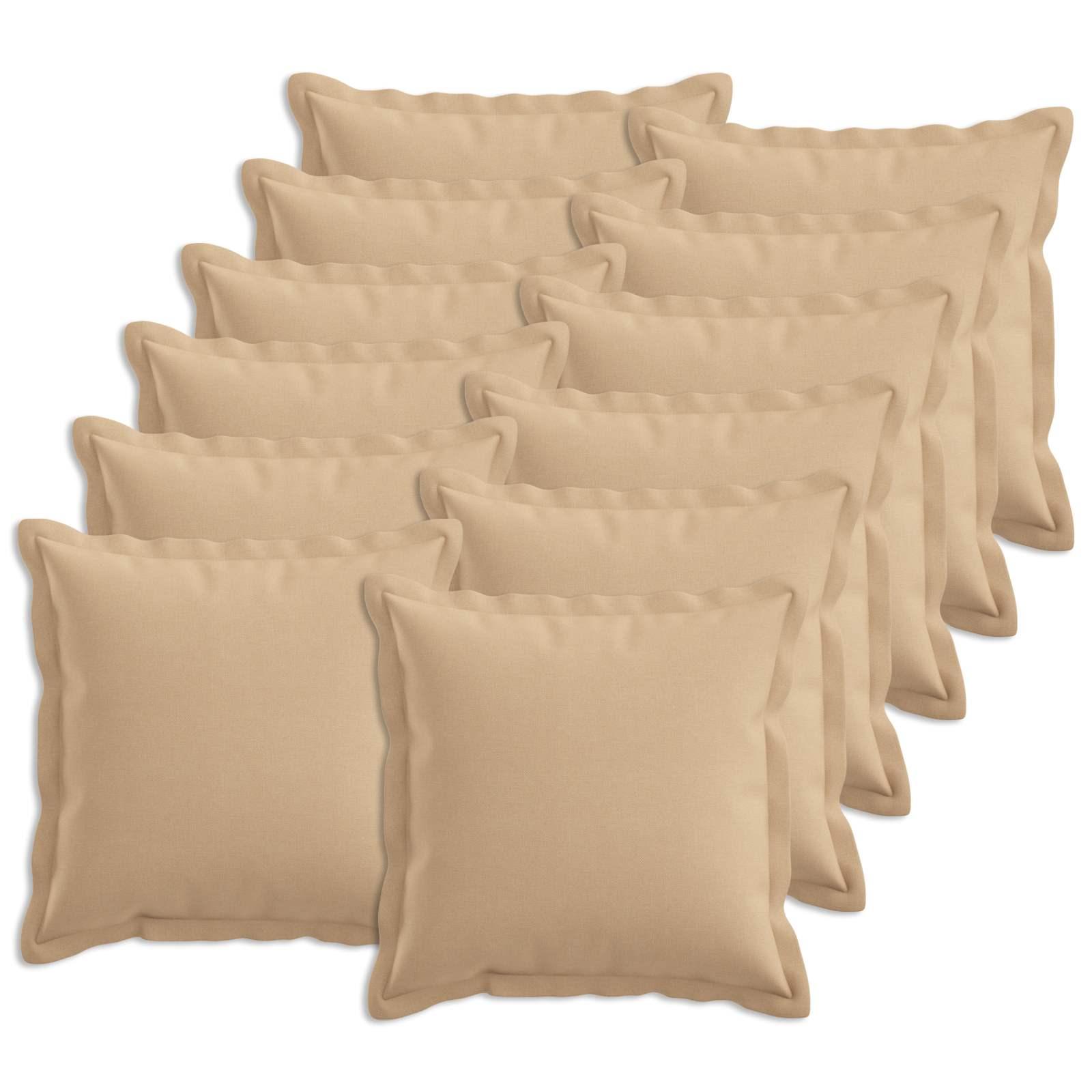 Pudebetræk HOUTEN 12 stk. - cremefarvet 50 x 50 cm faux linned